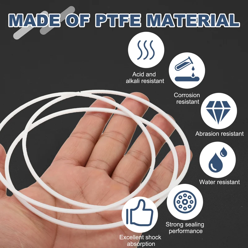 M105 PTFE Flat Washer, 8 Pcs 105x110x1.5mm O-Ring Sealing Gasket, White