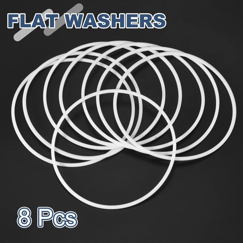 M95 PTFE Flat Washer, 8 Pcs 95x100x1.5mm O-Ring Sealing Gasket, White
