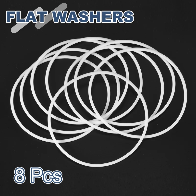 M90 PTFE Flat Washer, 8 Pcs 90x95x1.5mm O-Ring Sealing Gasket, White