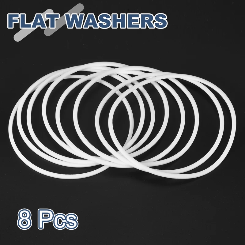 M85 PTFE Flat Washer, 8 Pcs 85x90x1.5mm O-Ring Sealing Gasket, White