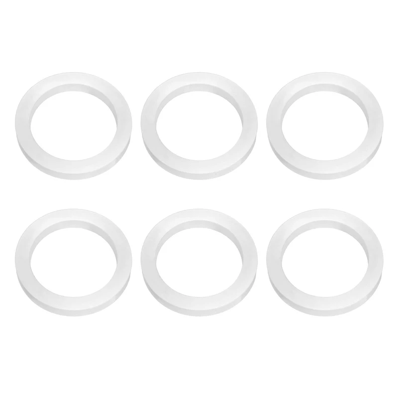 6Pcs Silicone Flat Washer DN40 1-1/2" Gasket Sealing O Rings, White