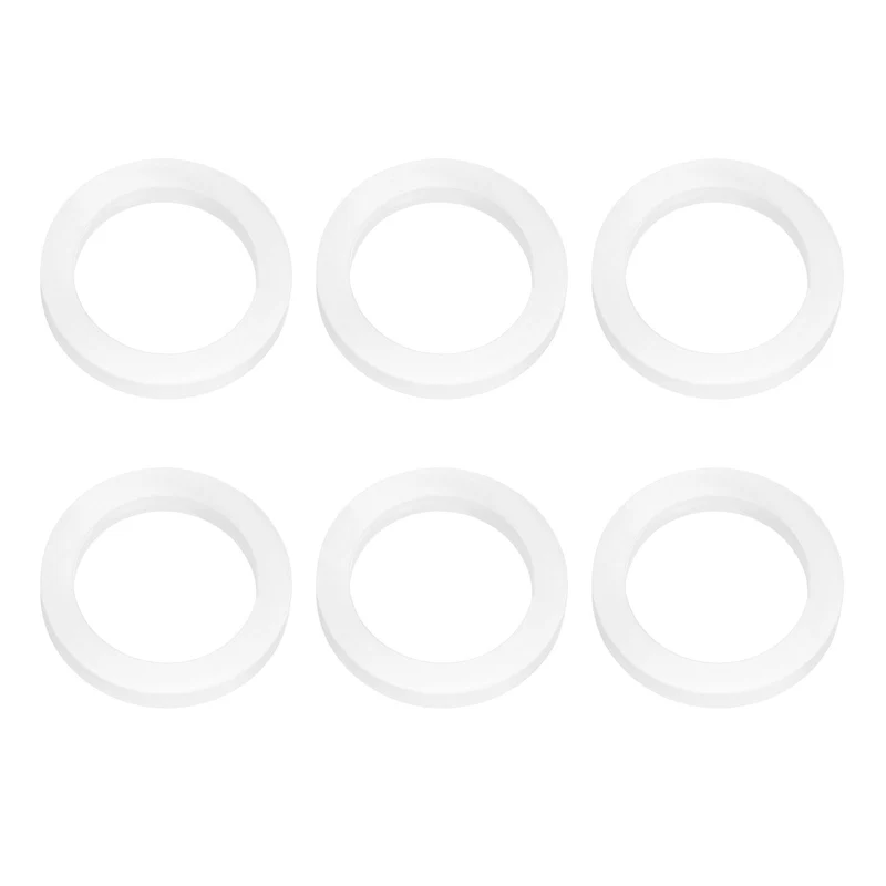 6Pcs Silicone Flat Washer DN32 1-1/4 " Gasket Sealing O Rings, White
