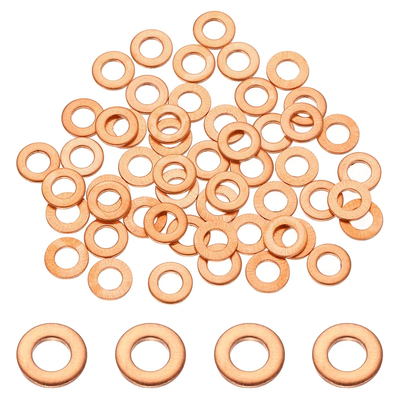 32 Pcs M10 Flat Washer, 4mm ID 8mm OD 1mm Thickness Copper Sealing Ring