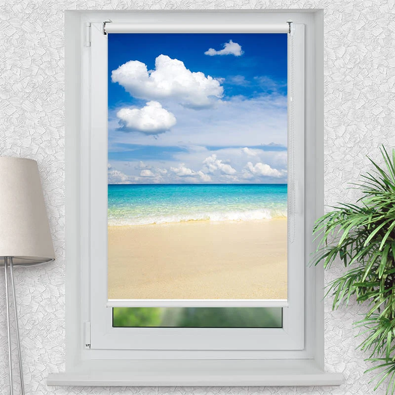 Klemmfix Rollo "Meer Himmel Strand" | Motiv-Klemmrollo