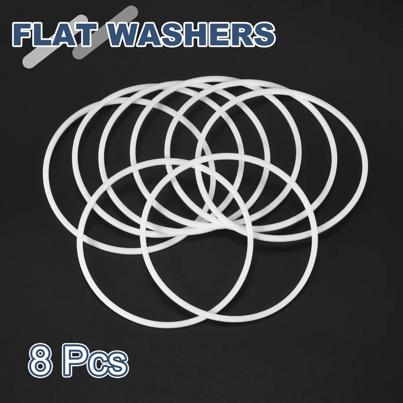 M75 PTFE Flat Washer, 8 Pcs 75x80x1.5mm O-Ring Sealing Gasket, White