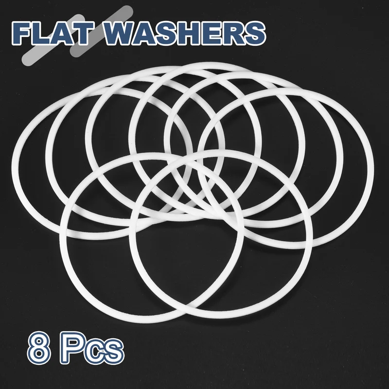 M70 PTFE Flat Washer, 8 Pcs 70x75x1.5mm O-Ring Sealing Gasket, White