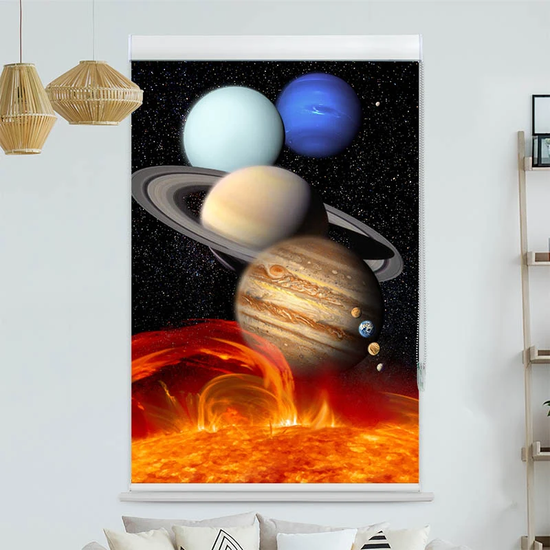 Kassettenrollo Motiv "Planeten" | bis B 420 x H 420 cm