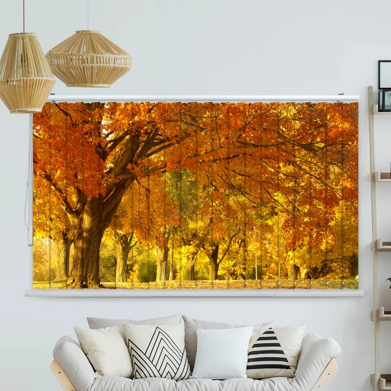 Lamellenvorhang Motiv "Allee im Herbst"