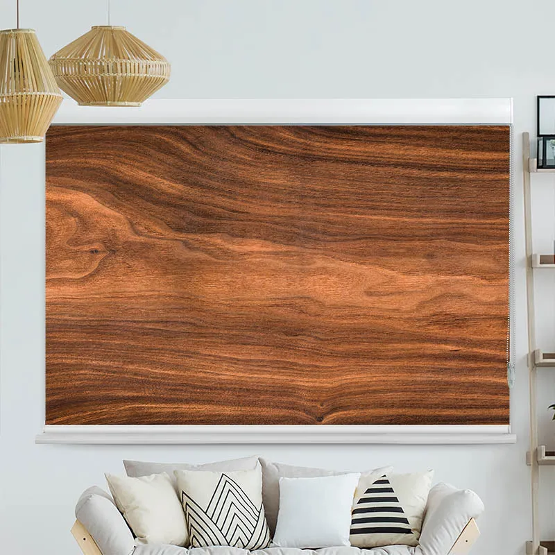 Kassettenrollo Motiv "Walnuss Holzplanke" | bis B 420 x H 420 cm