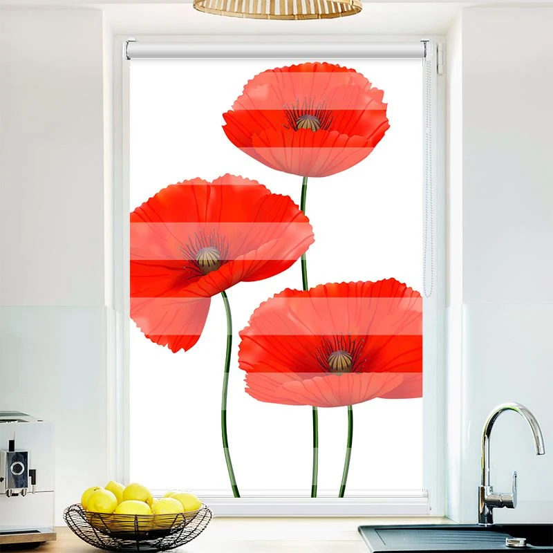 Klemmfix Doppelrollo "Mohnblumen" | Klemm Doppelrollo