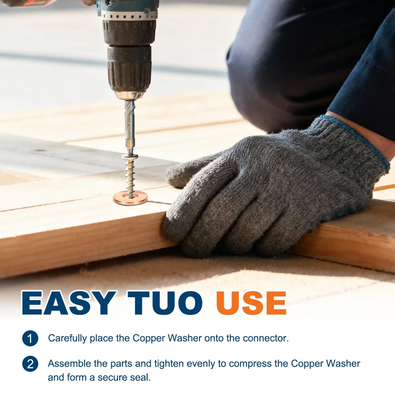 56 Pcs M10 Flat Washer, 12mm ID 18mm OD 1mm Thickness Copper Sealing Ring