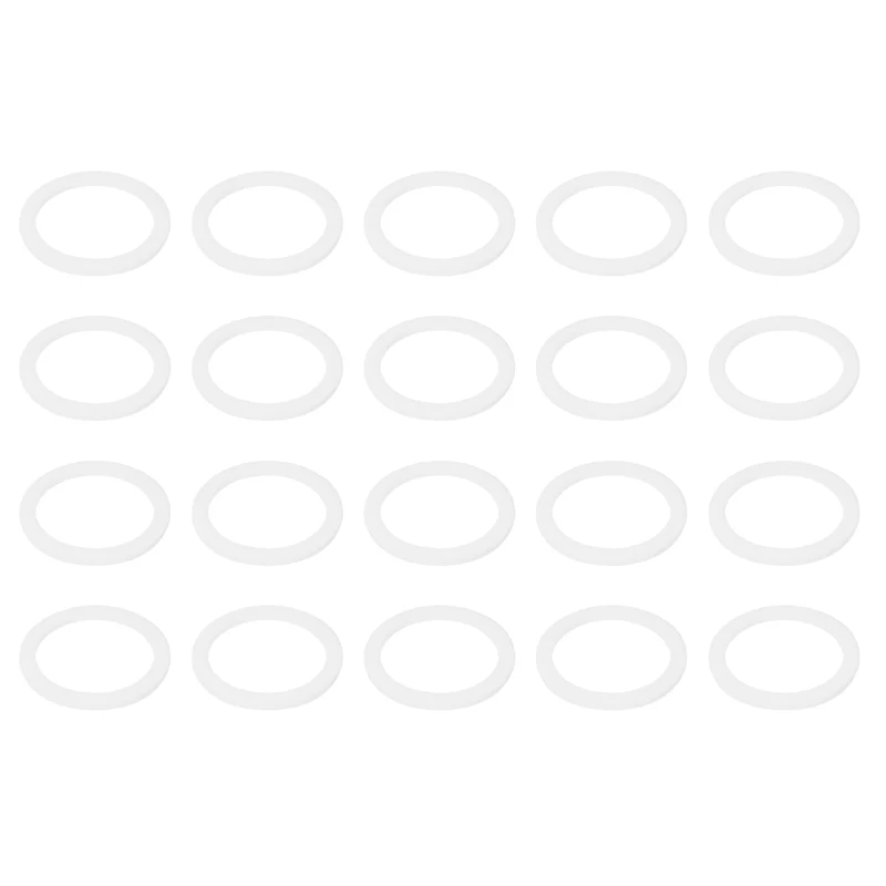 M22 PTFE Flat Washer, 30 Pcs 22x28x1.5mm O-Ring Sealing Gasket, White