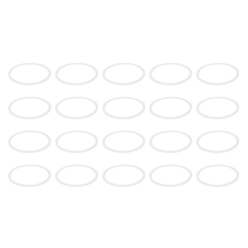 M34 PTFE Flat Washer, 60 Pcs 34x38x0.8mm O-Ring Sealing Gasket, White