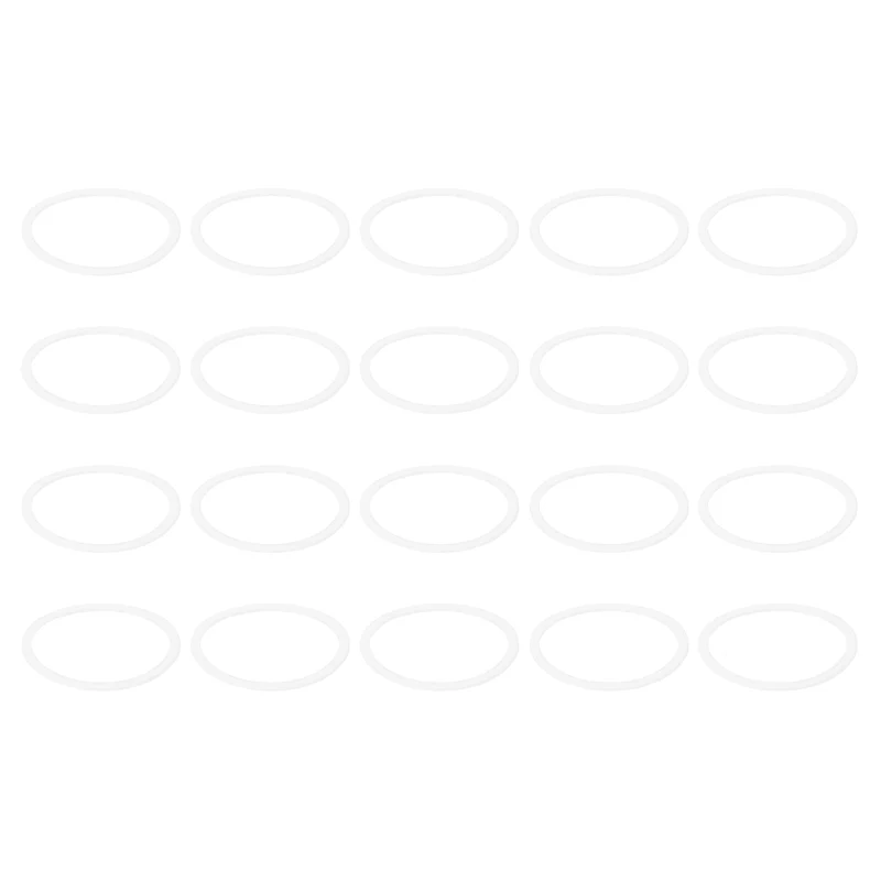 M27 PTFE Flat Washer, 60 Pcs 27x31x0.8mm O-Ring Sealing Gasket, White