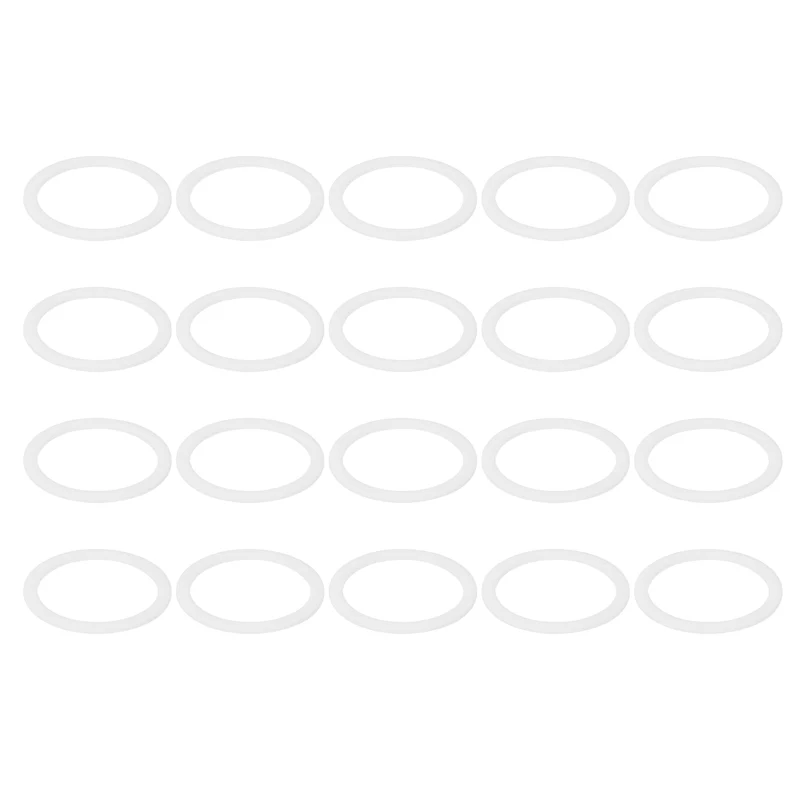 M17 PTFE Flat Washer, 60 Pcs 17x21x0.8mm O-Ring Sealing Gasket, White