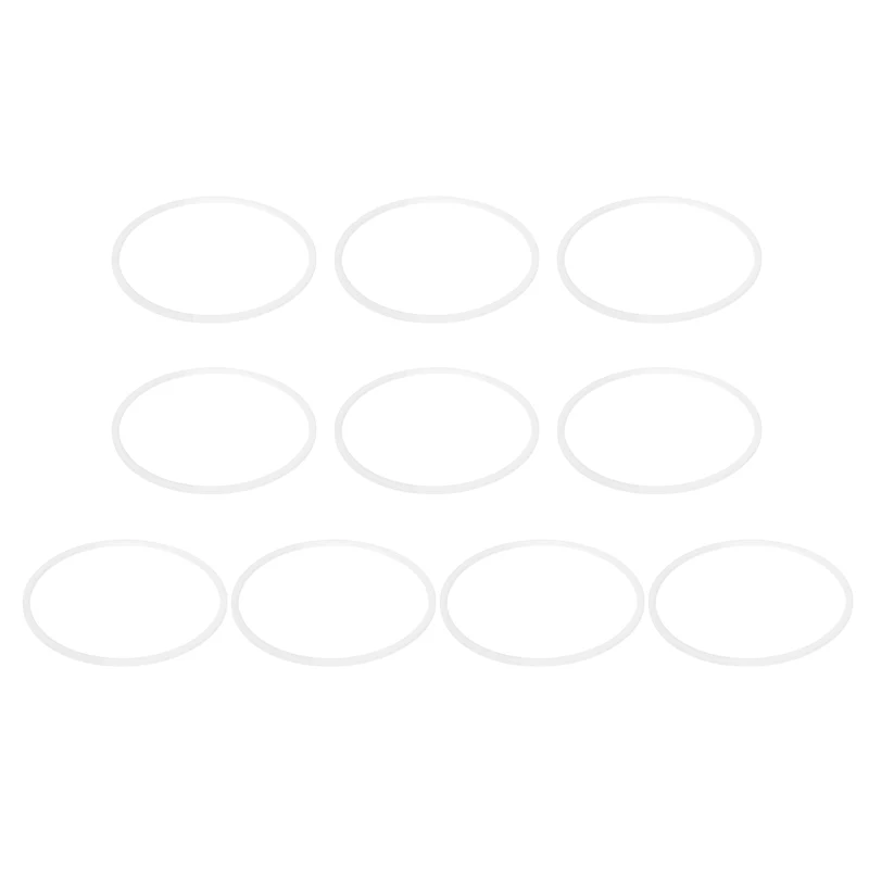M63 PTFE Flat Washer, 10 Pcs 63x68x1.5mm O-Ring Sealing Gasket, White