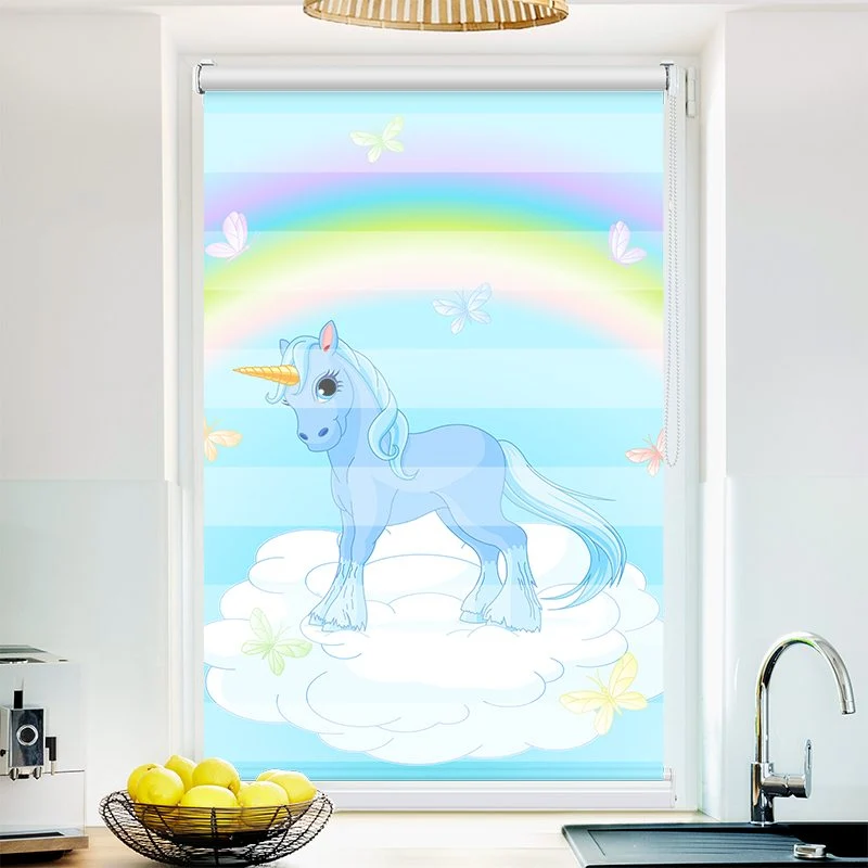 Klemmfix Doppelrollo "Einhorn auf der Wolke" | Klemm Doppelrollo