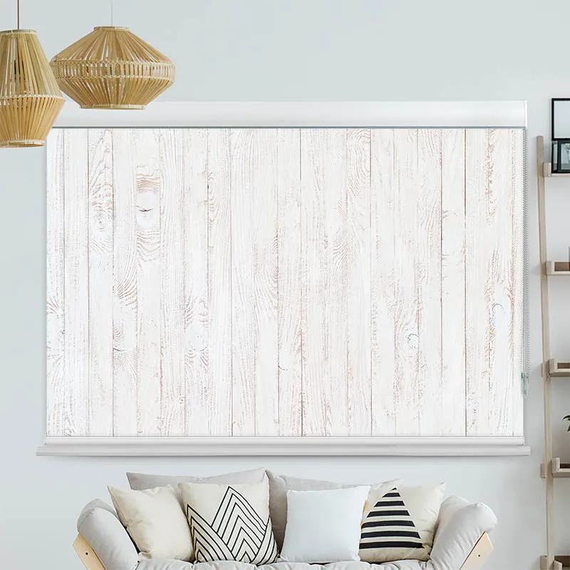 Kassettenrollo Motiv "Hintergrund Weisse Holzlatten" | bis B 420 x H 420 cm