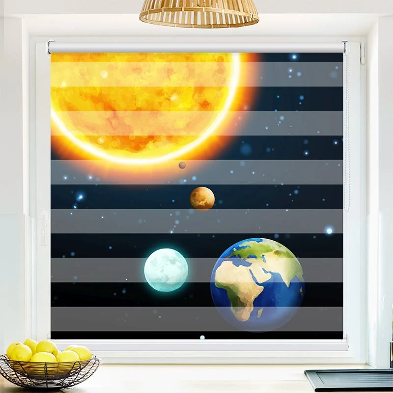 Klemmfix Doppelrollo "Sonne und Planeten" | Klemm Doppelrollo