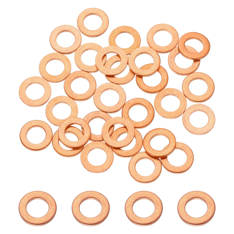 32 Pcs M5 Flat Washer, 5mm ID 9mm OD 1mm Thickness Copper Sealing Ring