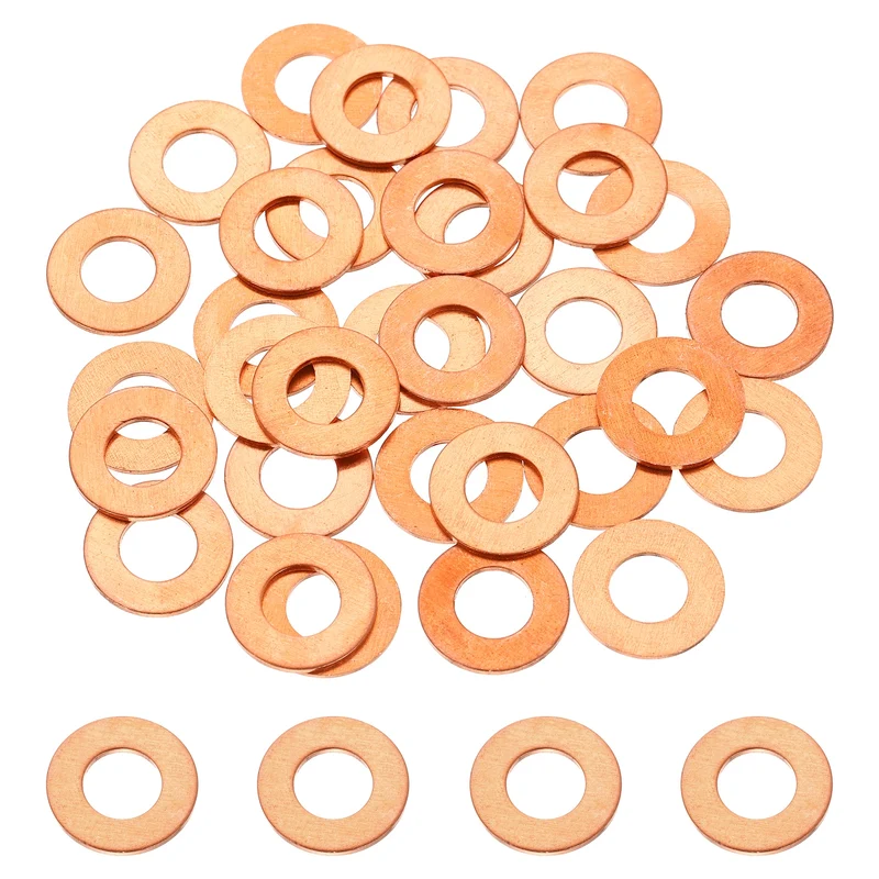 32 Pcs M8 Flat Washer, 8mm ID 16mm OD 1mm Thickness Copper Sealing Ring