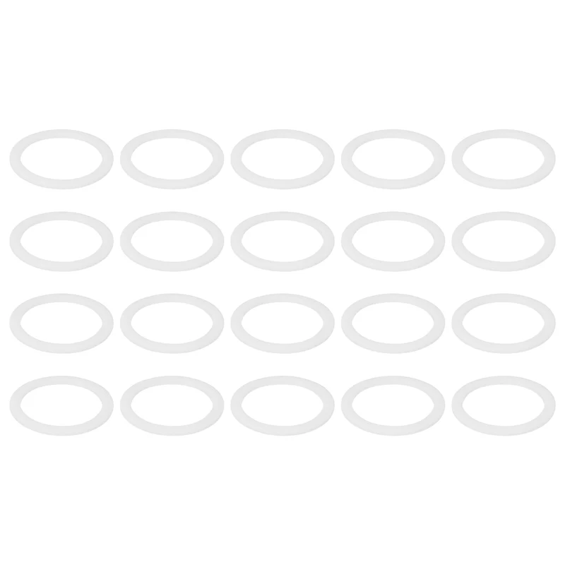 M14 PTFE Flat Washer, 60 Pcs 14x18x0.8mm O-Ring Sealing Gasket, White