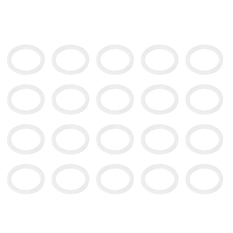 M10.8 PTFE Flat Washer, 60 Pcs 10.8x14x0.8mm O-Ring Sealing Gasket, White
