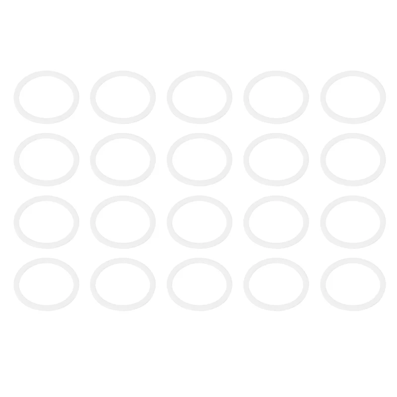 M25 PTFE Flat Washer, 60 Pcs 25x30x1.25mm O-Ring Sealing Gasket, White