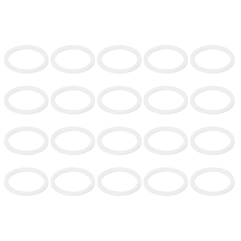 M18 PTFE Flat Washer, 60 Pcs 18x22x1.25mm O-Ring Sealing Gasket, White