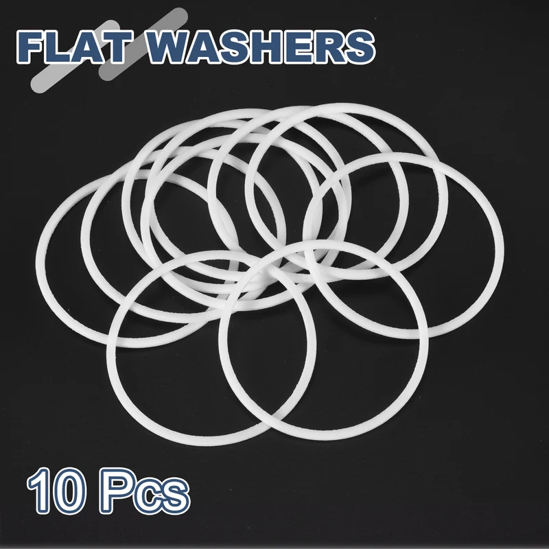 M55 PTFE Flat Washer, 10 Pcs 55x60x1.5mm O-Ring Sealing Gasket, White