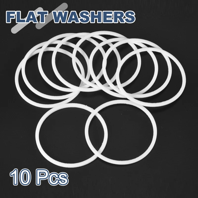 M50 PTFE Flat Washer, 10 Pcs 50x55x1.5mm O-Ring Sealing Gasket, White