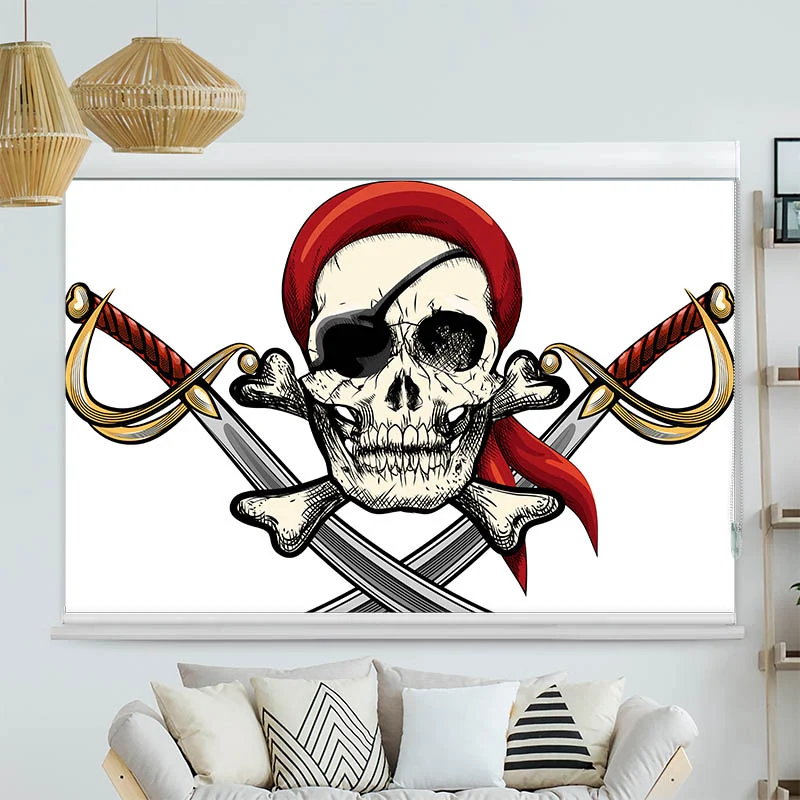 Kassettenrollo Motiv "Totenkopf" | bis B 420 x H 420 cm