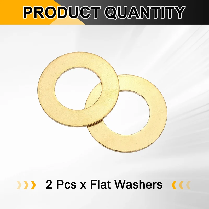 M33x59x2.5mm Flat Washer, 2PCS Brass Automotive Drain Plug Gasket, Golden