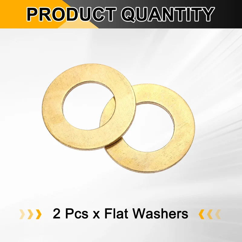 M27x50x3mm Flat Washer, 2PCS Brass Automotive Drain Plug Gasket, Golden