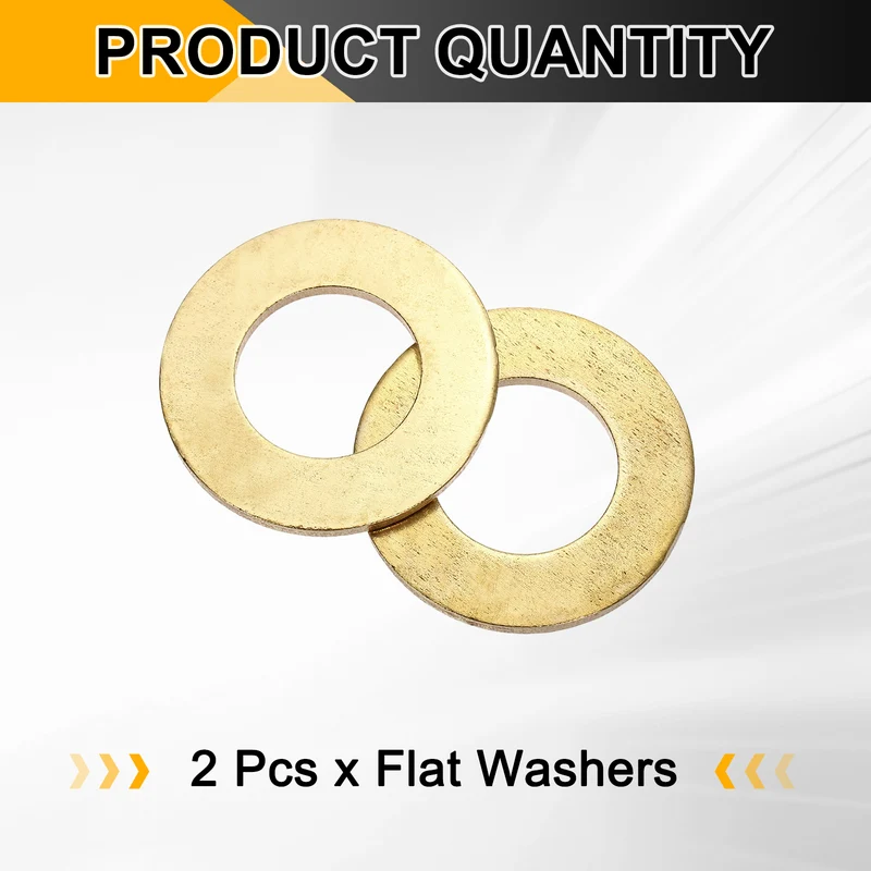 M24x44x3mm Flat Washer, 2PCS Brass Automotive Drain Plug Gasket, Golden