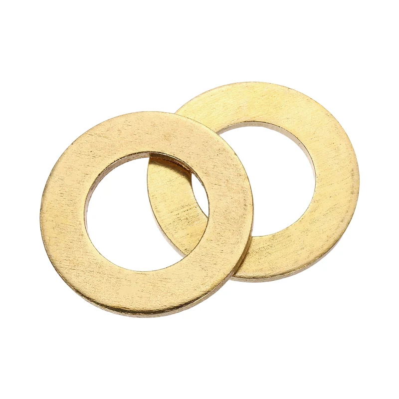 M22x39x3mm Flat Washer, 2PCS Brass Automotive Drain Plug Gasket, Golden