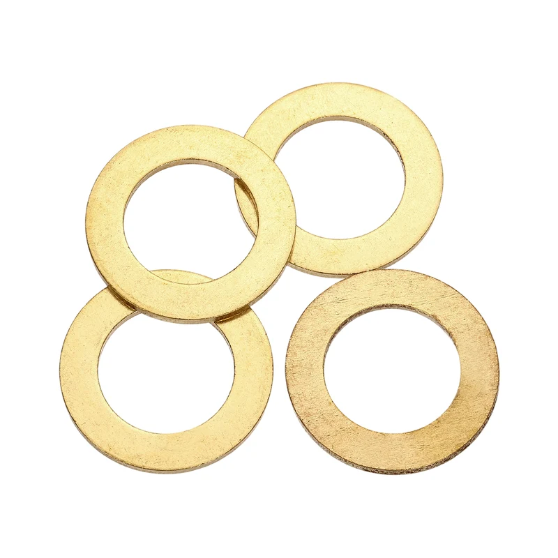 M20x32x2mm Flat Washer, 4PCS Brass Automotive Drain Plug Gasket, Golden