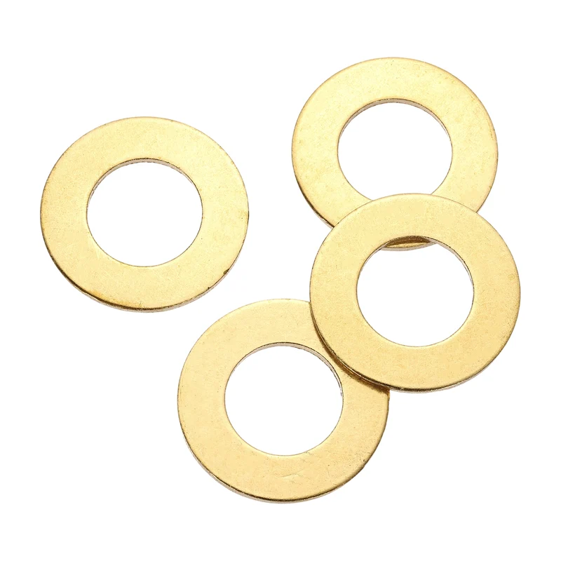 M18x34x2mm Flat Washer, 4PCS Brass Automotive Drain Plug Gasket, Golden