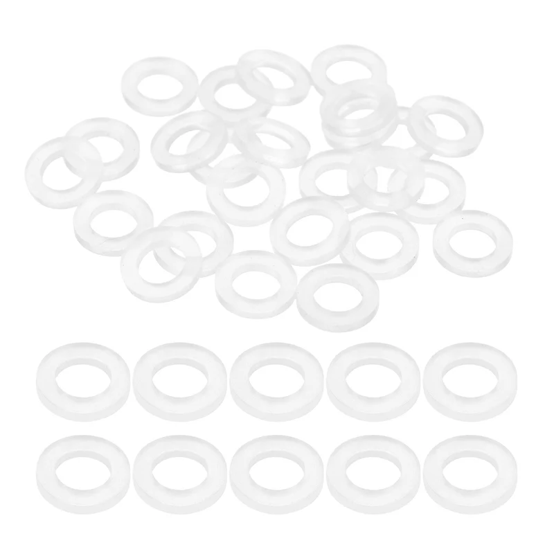 25Pcs M6 Silicone Flat Washer 6mm ID 10mm OD 1.5mm Thick O Sealing Ring