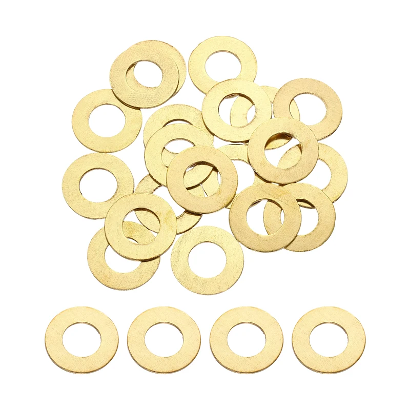 M12x24x1mm Flat Washer, 24PCS Brass Automotive Drain Plug Gasket, Golden