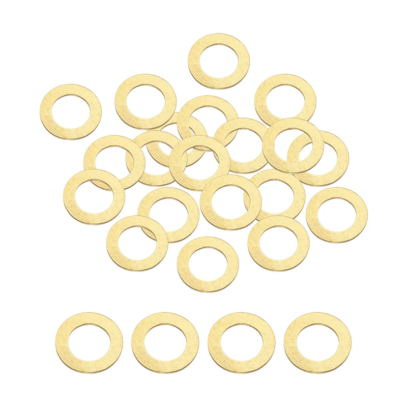 M12x20x0.8mm Flat Washer, 36PCS Brass Automotive Drain Plug Gasket, Golden