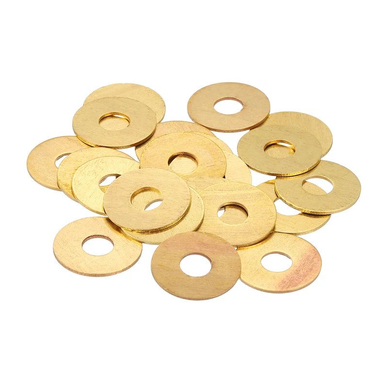 Flat Washers, (M8x24x1.5mm, Golden) (16 Pcs), Brass Sealing Gasket Rings