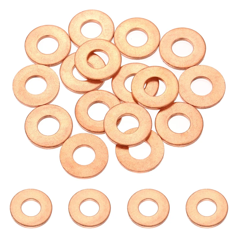 16 Pcs M8 Flat Washer, 8mm ID 18mm OD 2mm Thickness Copper Sealing Ring