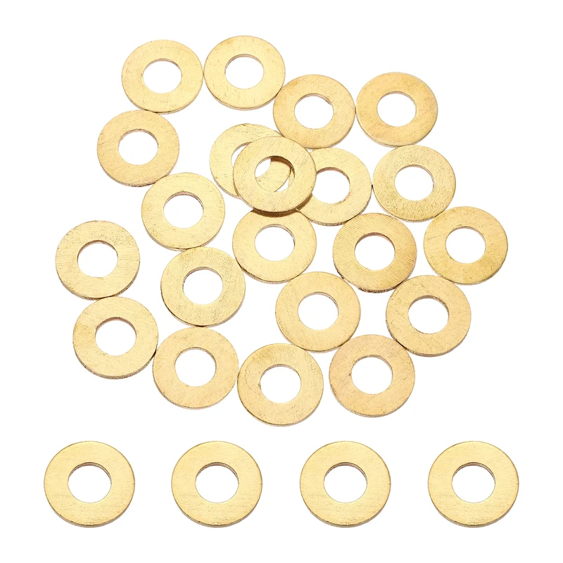 M8x18x1.5mm Flat Washer, 24PCS Brass Automotive Drain Plug Gasket, Golden