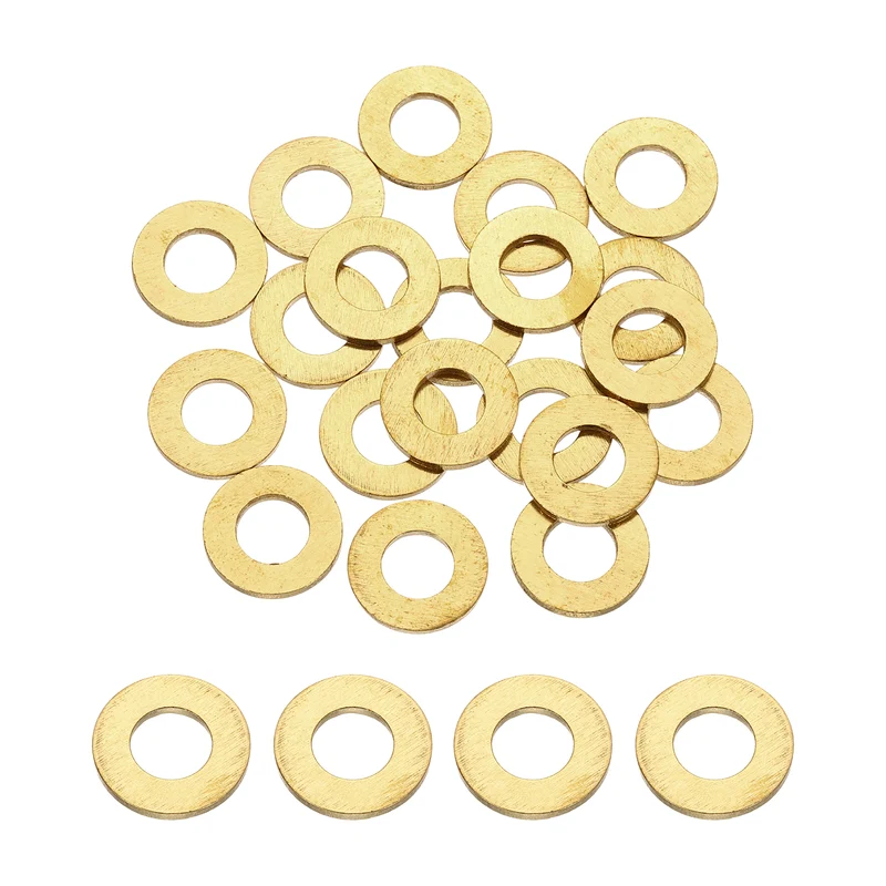 M8x16x1.5mm Flat Washer, 24PCS Brass Automotive Drain Plug Gasket, Golden