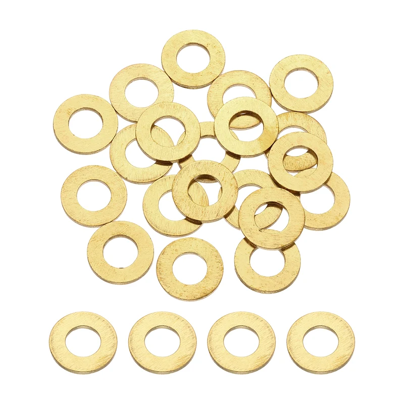 M8x16x1.2mm Flat Washer, 36PCS Brass Automotive Drain Plug Gasket, Golden