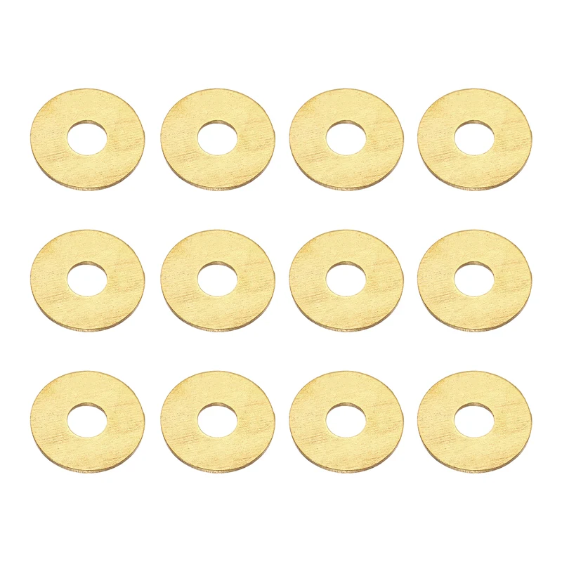 M6x18x1.5mm Flat Washer, 12PCS Brass Automotive Drain Plug Gasket, Golden