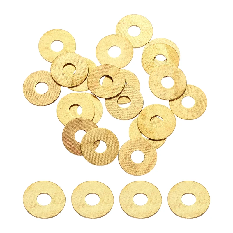 M6x18x1mm Flat Washer, 24PCS Brass Automotive Drain Plug Gasket, Golden