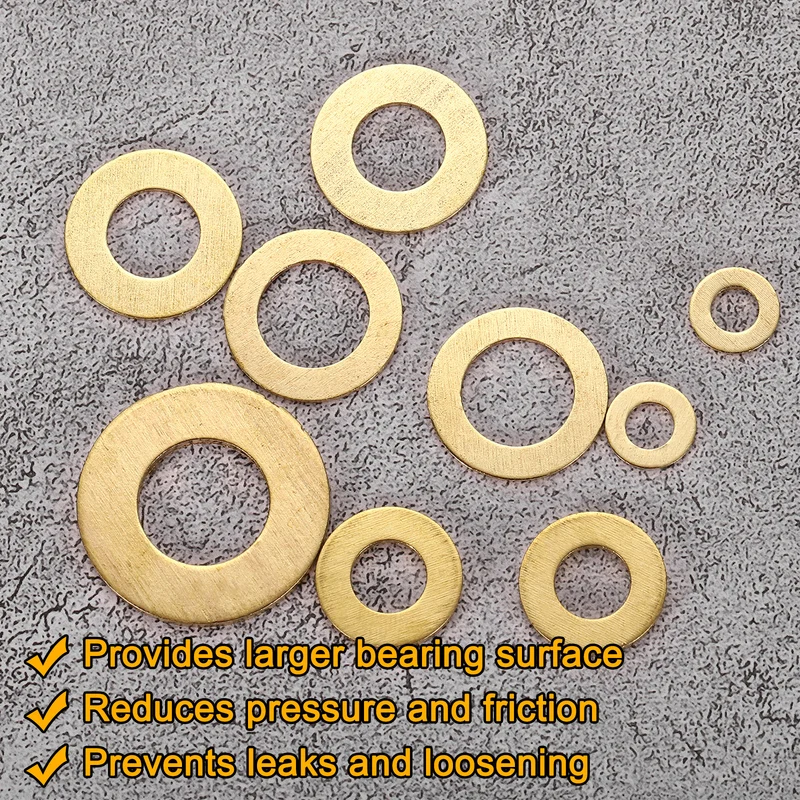 M6x18x1mm Flat Washer, 24PCS Brass Automotive Drain Plug Gasket, Golden