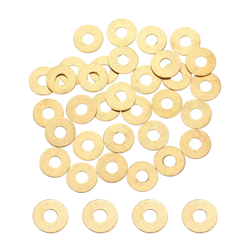 M6x16x1mm Flat Washer, 36PCS Brass Automotive Drain Plug Gasket, Golden